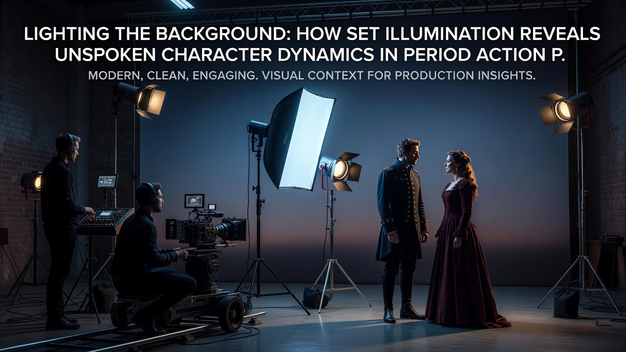 Background lighting effects highlighting character positioning in a historical action sequence