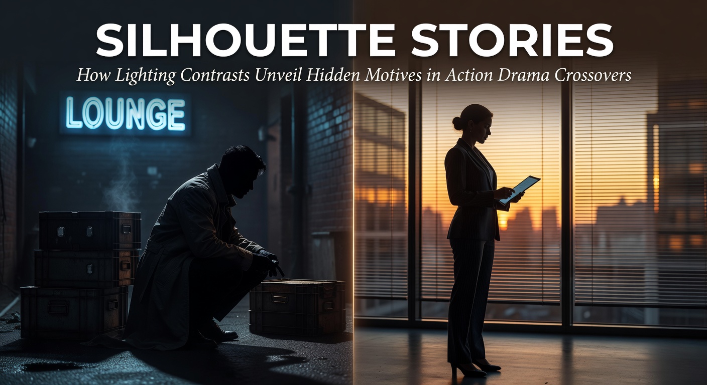 Dramatic silhouette of a character against contrasting light in an action drama scene